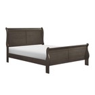 Queen Size Bedroom Set- Gray Finish- 3-piece Set With Bed And Two Nightstands