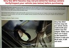 Backup Camera For Toyota Tacoma 2014  2015 Plug   Play  No Radio Included