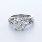 Engagement Ring Set Under Halo 14k Gold 3 96 Carat Round Lab-grown Diamond H Si2