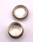 Vintage Silver Mother Of Pearl Lidded Pill Box Round 1 