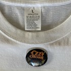 Ozzy Osbourne   Randy Rhoads White Large Tee new  Plus New Ozzy Pin  Rock On 