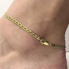 3mm Foot Jewelry Chain 8  Women Anklet 14k Yellow Gold Plated 925 Sterlingsilver