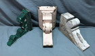 Antique 3 Small Shabby Wood Corbel Porch Shelf Brackets Vtg Chic Old 582-25b
