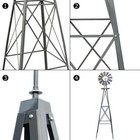 8ft Ornamental Decor Garden Yard Decoration Metal Windmill Weather Vane Pinwheel