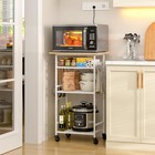 Rolling Kitchen Microwave Cart  4 Tier Microwave Table Stand With Storage 