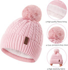 Womens Winter Beanie Hat Scarf Touch Screen Gloves Set 3 Pc Knit Fleece Lined
