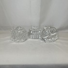 Three Waterford Cut Crystal Pillar Candle Votives