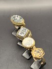 Ancient X4 Roman Intaglio Ring Bronze Engraved Intaglio Ancient Green Jade Ring