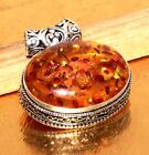 Baltic Amber Gemstone 925 Sterling Silver Jewelry Vintage Pendant Size-1 80
