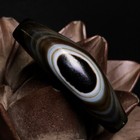 Tibetan Natural Old Agate Dzi Silkworm Lines Sky Eyes Horn Bead 52mm M0430