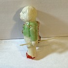 Vintage Celluloid Dog Cane Top Hat Doll Japan Figurine String Jointed Arms Rare