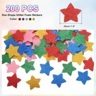 200pcs Glitter Foam Stickers 1 8  Self-adhesive Star-shape Stickers Multicolor