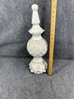 Antique Wood Finial Tall Large 20 In  Fancy Old White Paint Original 1800s 