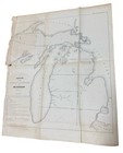 1855 Original Michigan Public Survey Map Senate Document Upper Peninsula Large