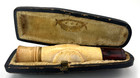 Unusual Antique Estate Meerschaum Amber Embellished Cigar Holder W  Case 3 