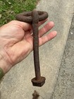 18th 19th Century Antique Hand Wrought Iron Ring On Thread Bolt Horse Hitch
