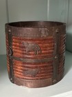 Antique 19th Century 1800s Primitive Anglo Indian Wood Peat Bucket Holder