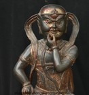 11 4  Rare Old Chinese Bronze Gilt Buddhism Arhat Lohan Buddha Statue