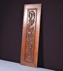 Antique French Solid Oak Wood Highly Carved Panel W griffin Design