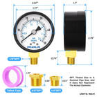 0-50psi 2  Dial Face 1 8  Npt Well Pump Pressure Gauge  With 1 4  Npt And 3 8  N