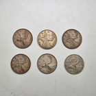 Lot Of 6 Canadian Silver Quarters 1937-1947 King George Vi 25 Cents Coins