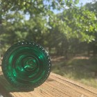 Vintage Hemingray-42 Glass Insulator     Emerald Green   Teal Hand Painted