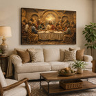 The Last Supper Canvas Wall Art Jesus 12 Disciples Christian Religious Decor
