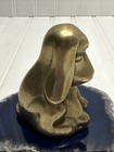 Vintage Brass Basset Hound Sitting Dog Figurine Paperweight