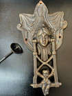 Art Nouveau Woman Door Knocker Cast Iron Figural Architectural Hardware Swing