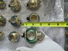 Lot Vtg Shiny Brite Christmas Ornaments Double Indent Stripe Finial Mica Read
