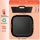 Oaween 2pcs Silicone Air Fryer Liners Reusable Square 8 66   Black