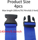 4 Pack Blue Luggage Straps  Adjustable Travel Belt For Suitcases  Secure Buckle