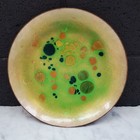 Vintage Enamel On Copper Abstract Trinket Dish Plate Mcm Mid-century Modern 7   