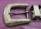 Vintage Antique Mid Century Newman   s Sterling Silver 4 Pc Ranger Belt Buckle Set