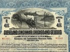 Antique 1927 Cleveland Cincinnati Chicago   St  Louis Railway Bond Certificate