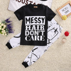 Toddler Kids Baby Girls Short Sleeve Shirt Tops Pants Trousers Outfits Clothes