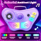 Kids Stand Rechargeable Karaoke Machine Toys With 2 Wireless Mic  Purple