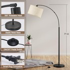  71  Arc Floor Lamps For Living Black beige  Fabric Lampshade  On off Switch