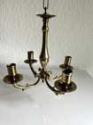 Vintage Brass 4 Arm Hanging Chandelier Light Fixture Swag Lamp 35    Tall