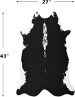 Small Cowhide Rug Black Area Rug 2 3x3 6ft Calf Hide Leather Carpet Western Wall