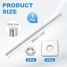 1set M10x300mm Fully Threaded Rod 304 Stainless Steel Rod With Nut Square Washer