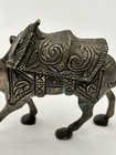 Brass Camel Figure Silver Tone With Intricate Detail Saddle Harnesses   Blanket