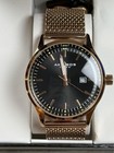 Akribos Xxiv Ak901rgb Men s Rose Gold Tone Mesh Bracelet Watch - Black Dial
