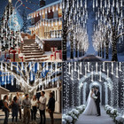 Christmas Lights Outdoor Ul Certified Meteor Shower Lights 12 Inch 8 Tubes 192 L