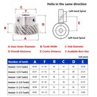 Module 1 1 5 Helical Gear 10-20 Tooth Stainless Steel 45   Left-hand Motor Pinion