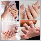 Krofaue French Nail Tips - 120pcs Acrylic White Fake Nails Art Tips 12 Sizes Hal