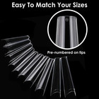500pcs False Nail Tips C Curve Half Cover French Nails Extra Long Odorless Usa  