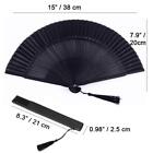 Silk Folding Fan Bamboo Wood Hand Fan Japanese Vintage Retro Style Handmade Hand