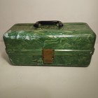 Vintage 50s Plas-tak Plano Bakelite Fishing Tackle Box Loaded W lures   2 Reels