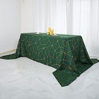 Hunter Green Gold 90x132  Geometric Pattern Polyester Rectangle Tablecloth Party